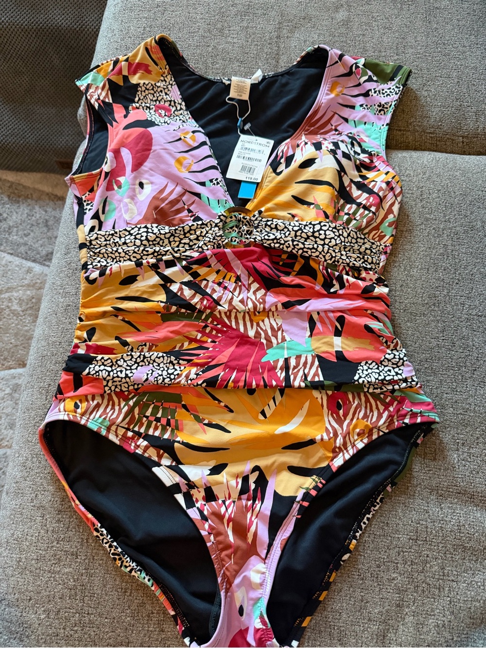 NWTs. Never Worn.Blue by Rod Beattie Safari Print 1-Piece Swimsuit - Multicolor